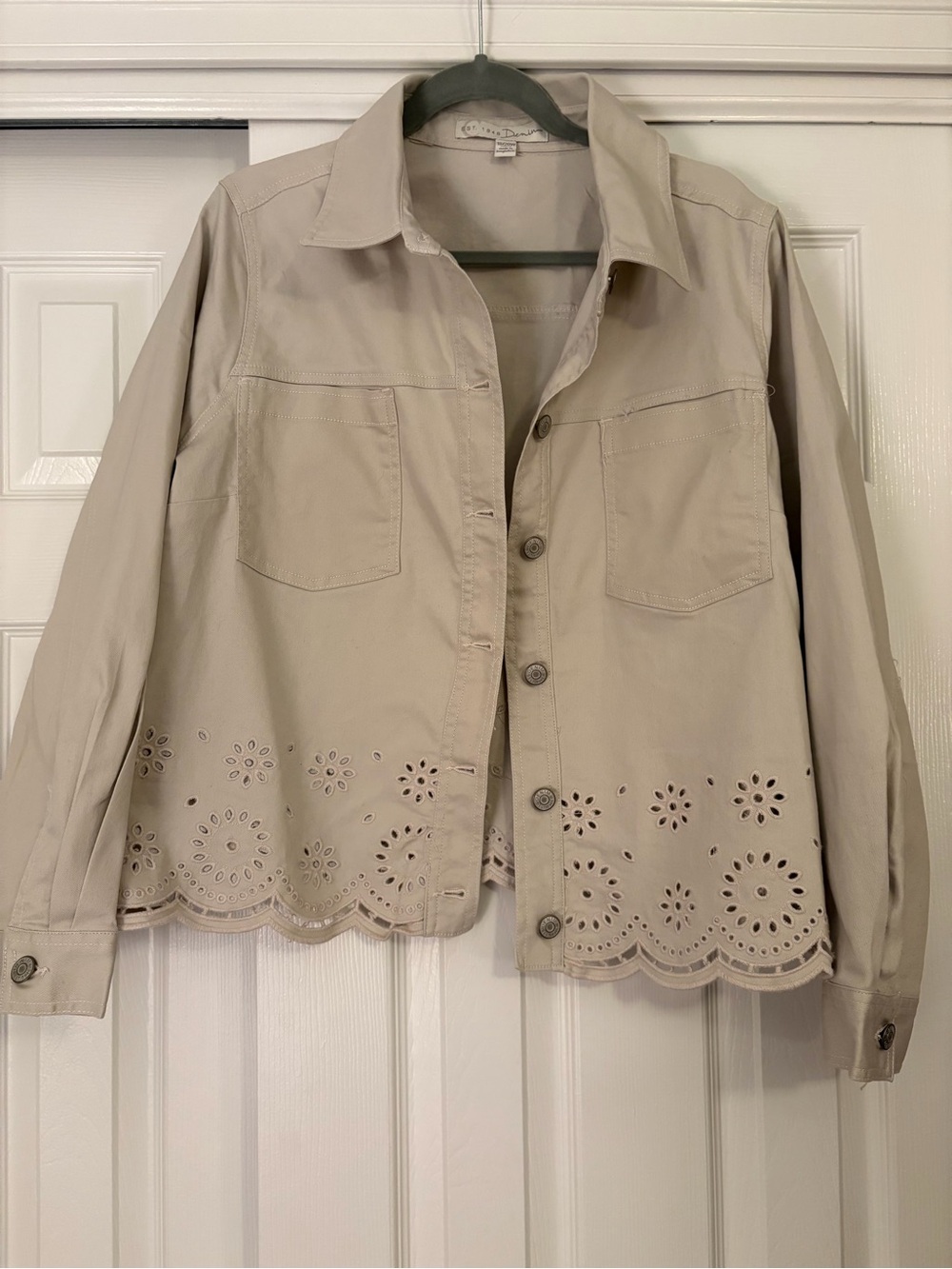 Cato Beige Utility Jacket with Eyelet Hem